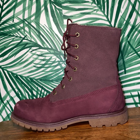 Timberland Jayne Burgundy Suede Primaloft Boots Women’s 8.5 - Picture 6 of 13